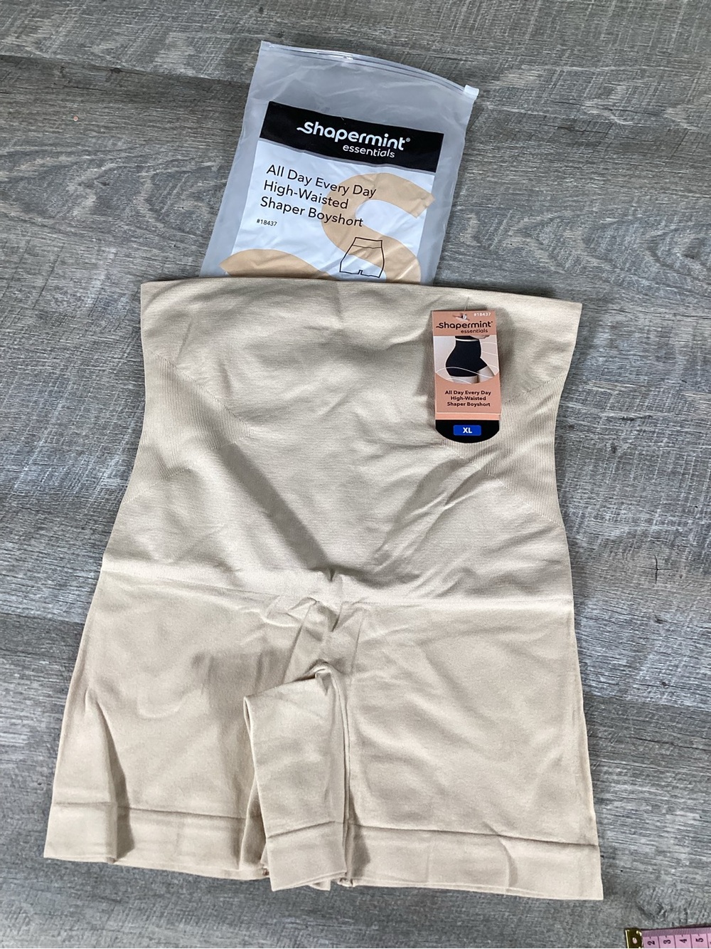 Shapermint Essentials Womens XL High Waist Shaper Boyshort Nude Tummy Control